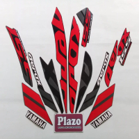 Striping motor / stiker body Aerox vva 155 2019 full hitam-merah