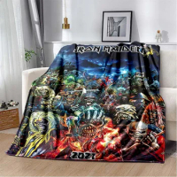 Fashion Art Print Rock Band I-Iron M-Maiden Throws Blanket Family Adult Bedroom Plush Sleeping Blanket Travel Warm Cover Blanket