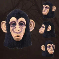 Horror Animal Gorilla Monkey Mask Novelty Halloween Cosplay Costume Headgear Animal Party Chimp Gorillas Head Mask