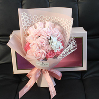 情人節禮品19朵玫瑰香皂花束禮盒創意生日禮物圣誕節康乃馨 母親節禮物