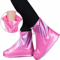 1 Pair Waterproof Shoe Cover Silicone Unisex Shoes Protectors Rain Boots For Indoor Outdoor Rainy Reusable Outdoor Shoe Cover