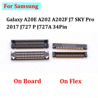 2-5Pcs Lcd Display Screen Flex FPC Connector Plug On Board For Samsung Galaxy J7 SKY Pro 2017 J727 J727A A20E A202 A202F 34 Pin