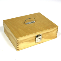 【文具通】木質 木製 印章盒 內隔板為塑膠製 約22.3x17.8x7.3cm 中 K4050003
