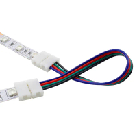 ขั้วต่อแถบไฟ LED RGB 1ชิ้น4Pin 10ชิ้นตัวเชื่อมต่อแถบไฟ LED SMD 5050 RGB LED Strip