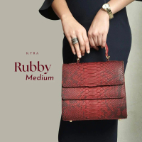 KYRA Rubby Medium Tas Kulit Ular Asli Bisa dislempang - Tas Mewah - Handbag Wanita Lifetime Guarante