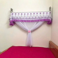 B27. Màn lẻ không khung. Màu trắng phối tím cho khung xếp