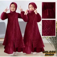 Goldie Shop Gamis Anak Cantik Habibah S-3XL (3-15Tahun) / Gamis Anak Kondangan / Baju Lebaran Anak P