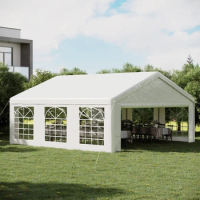 20' x 20' Carport Canopy Heavy Duty Gazebo Wedding Party Tent Garage White Outdoor