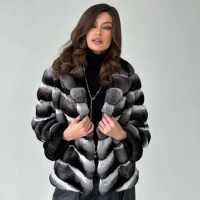 best Selling Clothes For Women Fur Coat Women Natural Chinchilla Rex Rabbit Fur Jackets For Women Real Fur Coats