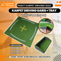 Hitting Mat Golf / Driving Golf Mat / Karpet Driving Golf (Garis) Ukuran Variasi + Tray Kapasitas 1
