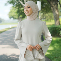 DREYNARA Noora Dress Khaki - Gaun Elegan Wanita Premium