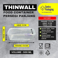 Victory Kotak Makan Plastik 500ml DUS / Thinwall Rectangle / Food Container - VICTORY - DUS