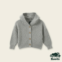 【Roots】Roots嬰兒-絕對經典系列 泰迪熊造型針織外套(灰色)
