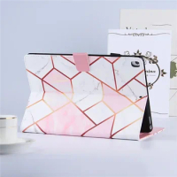 Pink White Marble Pattern PU Leather Wallet Pad Case With Kickstand For IPad Air 5 Gen 10.9 Air4 IPad Pro 11 Inch IPad 9 8 Gen