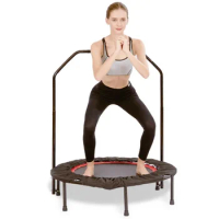 Indoor Outdoor Foldable Safety Pad Training Exercise Gym Fitness Cardio Jump Rebounder Trampoline