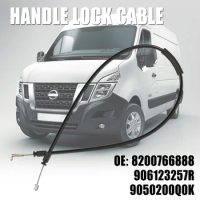 New Lock Pull Cable Handle Latch Lock Cable Front Rear Tailgate Door For Renault Master Vauxhall Movano Nissan NV400 906123257