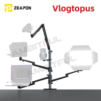 Zeapon Vlogtopus Desk Mount Kit Equipment Tree Thousand-hand Bracket Desktop Live LED Light Monitor Extension Arm Bracket