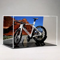 全城熱賣 - 公路騎行自行車合金模型單車車模收藏擺件創意手辦送朋友騎友禮物白色-1:8公路自行車+背景展示盒A款