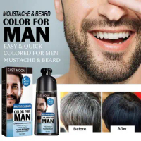 3.53oz Men Beard Hair Dye Shampoo Hair Dye Black Shampoo Gradual Gray Darkening Beard Wash Shampoo Beard Hair Men Dye Shampoo
