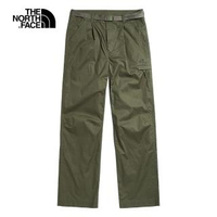 【The North Face】The North Face北面女款綠色防風防潑水休閒長褲|49E37D6