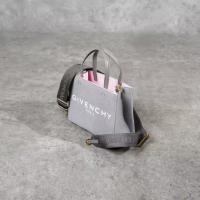 Givenchy Tas GIVENCHY TEXT WHITE GREY MINI TOTE BAG WITH LONG STRAP 100% ORIGINAL