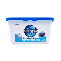 日本獅王 LION 納米樂 NANOX 雙色洗衣凝珠 24 粒裝 生物酵素 10 倍潔淨 99.9% 抑菌除蟎水霧蒼苔香機洗珠平行進口