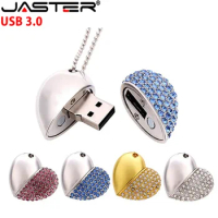 High Speed Metal Necklace USB 3.0 Flash Drive 4G 8G 16GB 32GB 64GB 128GB Heart Pen Drives Gifts Memory Stick 100% Real Capacity