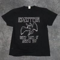 Kaos Tshirt band Led Zeppelin US Tour 1977 bootleg vintage style