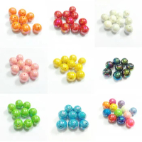 Wholesale 12mm 500pcs/bag , 20mm 100pcs/BAG Plated AB Solid Beads For Chunky Jewelry Design