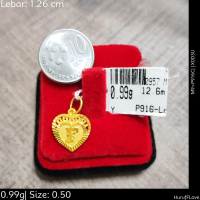 Emas 916,Loket Love Pd J1b Huruf 1.26cm Design:6126<X0D3U>P916C(M9)-Size: 0.5cm