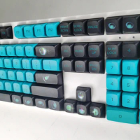Cute PBT XDA Profile Keycaps For Mechanical Keyboard Blue Black Jellyfish Theme Set 141 Key Cap DYE Subbed With MX Cherry Switch