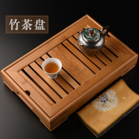錦格 竹茶盤小號蓄水功夫茶具排水式茶海 大號單層竹茶臺竹制茶托
