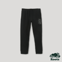 【Roots】Roots 男裝- 曠野之息系列 文字設計刷毛布休閒長褲(黑色)