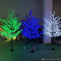 2m 6.5ft Height Outdoor Artificial Christmas Tree LED Cherry Blossom Tree Light 1150pcs LEDs Straight Tree Trunk