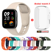 NEW Silicone WatchBand Strap for Xiaomi Redmi Watch 3 SmartWatch Band WristBand Mi Watch Lite3 Protective Case Protector Cover