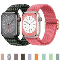 Braided Strap For Apple watch bands 44mm 40mm 45mm 41mm 49mm 38mm Elastic Nylon bracelet iWatch series 9 8 7 6 5 se Ultra 2 band