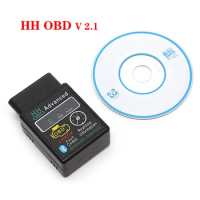 Mini HH OBD ELM327 V2.1 Diagnostic Scanner Tool OBD2 Interface Bluetooth-compatible Support All OBD2 Protocols For Android PC