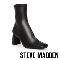 【STEVE MADDEN】HARLI 小方頭粗跟襪套靴(黑色)