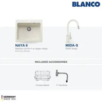 Kitchen Sink Bak Cuci Piring Granit 1 Lubang BLANCO Silgranit NAYA 6 - Paket Kitchen Sink dan Keran