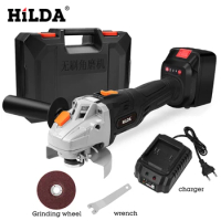 HILDA 21V Angle Grinder Cordless Lithium-ion Grinding machine Brushless Cordless Electric grinder Angle Power Tools