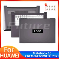 New For HUAWEI MateBook 16 CREM-WFD9 CREM-WFG9 2021 Laptop LCD Back Cover Palmrest Bottom Case Top Shell Gray