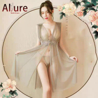 ALLURE [Pengiriman Rahasia] Setelan Piyama Seksi dengan Renda, Dua Potong Tanktop Katun lingering ho