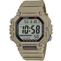 【CASIO 卡西歐】卡西歐大液晶野戰電子錶-棕(AE-1600H-5A)