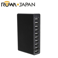 【EC數位】ROWA 樂華 10口 USB 高速充電器 5V-10A 黑色 斷電保護 自動辨識 10孔