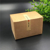 Brown Kraft Paper Box 20Pcs/Lot With Stickers Handmade With Love for Jewelry/Cake/Candy Carrying Cases Festival Gift Packing Box
