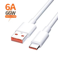 1M/2M 6A 66W USB Type-c Super Fast Charge Cable for xiaomi Samsung Huawei P50 P30 mate40 Smartphone