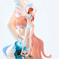 One Piece Nami Sexy Figure Gk Beach Nami Swimsuit Action Figurines Anime Pvc Model Statue Cartoon Collection Toys Gift Ornament