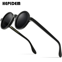 HEPIDEM Acetate Vintage Polarized Sunglasses Men Gregory Peck Brand Design Clear Round Sun Glasses for Women Retro Shades ZOLMAN