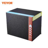 VEVOR 3 in 1 Foam Plyometric Jump Box Jumping Exercise Jumping Trainer Agility Anti-Slip Fitness Step Up Box Home Gym Training