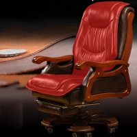 Leather Boss Chair Back Support On Wheels Comfort Office Chair Luxury Swivel Conference Bureau Meuble Household Supplies